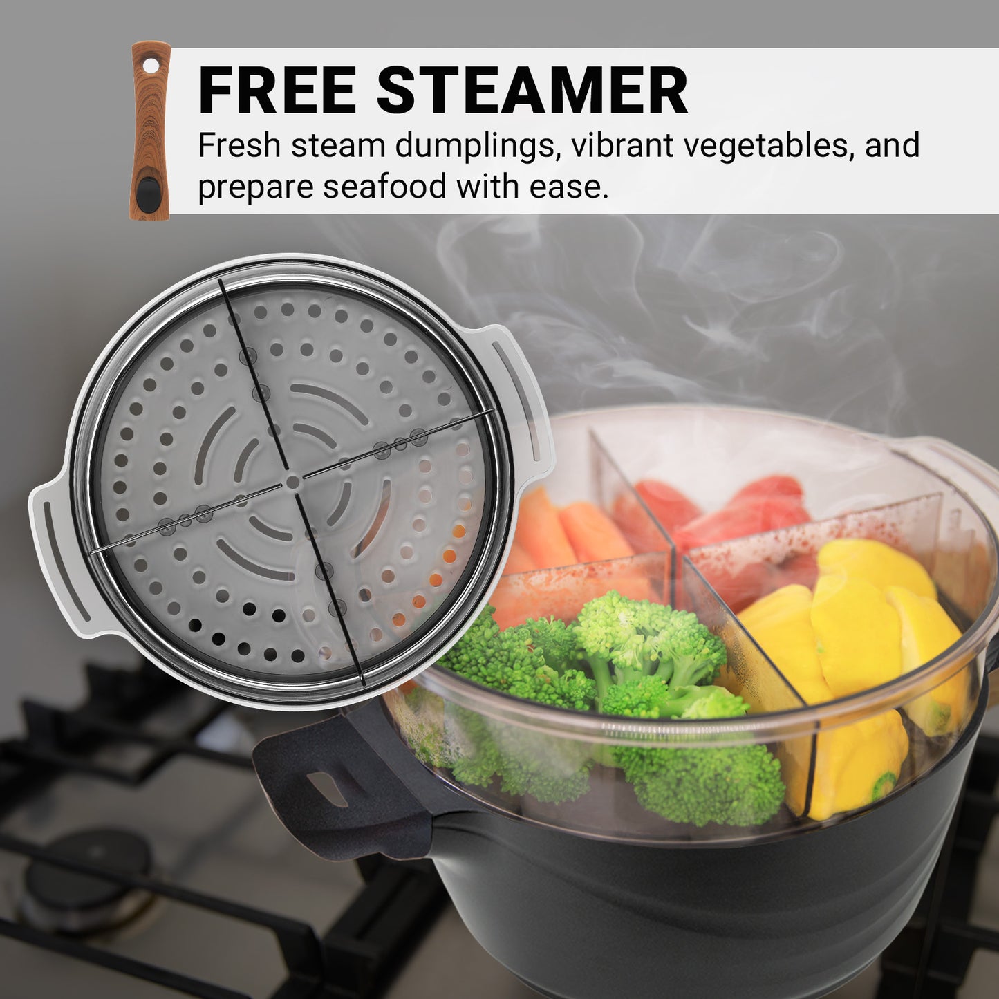 Diamond Earth® StackSmart with Detachable Handles 6pc Cookware Set - Buy one GET ONE FREE!