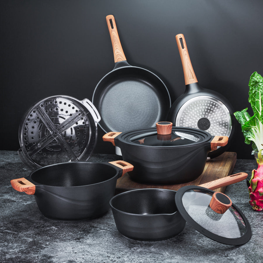 Diamond Earth® Premium Non-Stick Cookware 8pc Jumbo Set Cookware Kleva Range - Everyday Innovations
