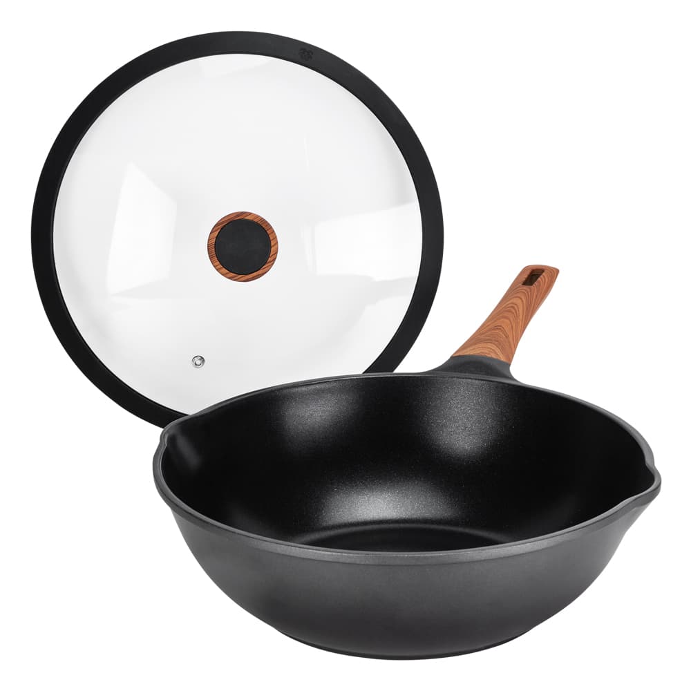 Diamond Earth®  Wok + Glass Lid - 30cm Cookware Kleva Range - Everyday Innovations